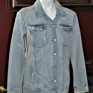 NEW ARIZONA JEAN CO WOMEN'S LARGE DENIM JEAN JACKET